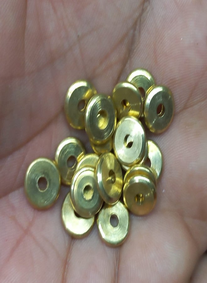 OMX, 8 MM Round, 1.5 mm Thick, Metal Brass Heishi Bead Spacer Beads Bulk for Hawaiian Earring Choker Jewelry Making, 100 Gram (Approx 175 Beads) Golden Brass - Image 2